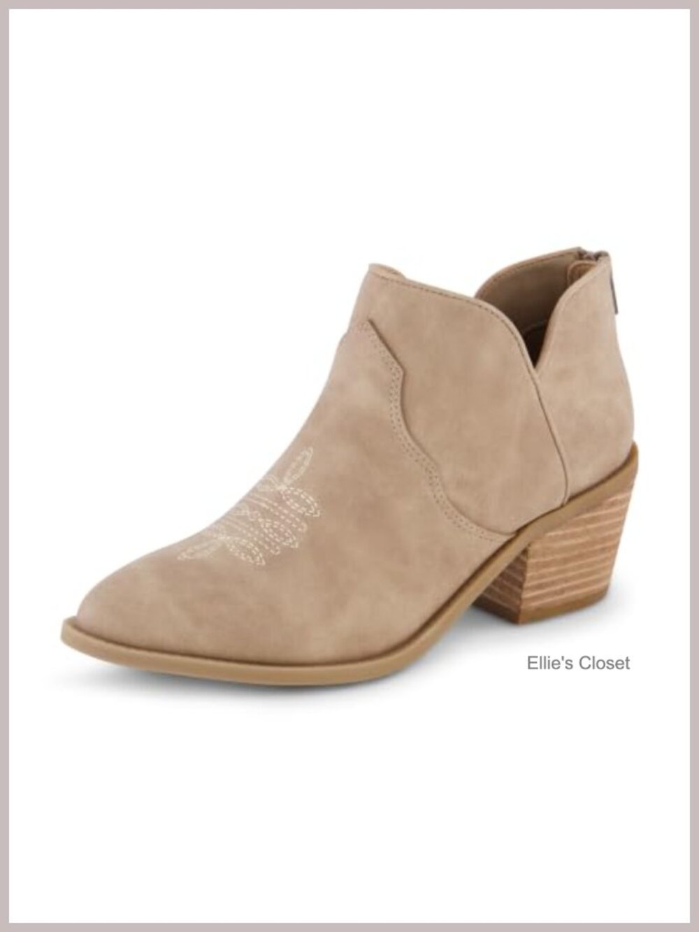 CUSHIONAIRE Rodeo Western Ankle Booties Vegan Leather Pointed Toe